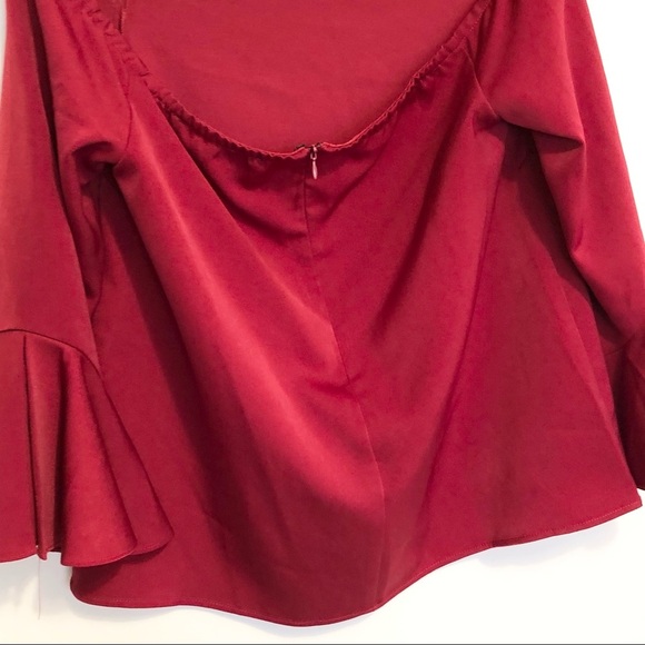 NWT English Factory Red Bell Sleeve Blouse Sz M - Picture 8 of 11